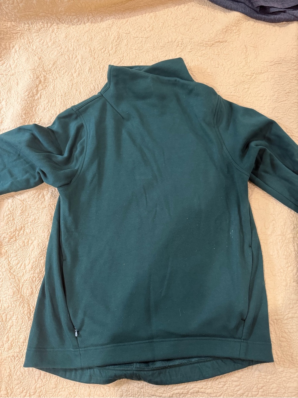 Athleta Deep Teal Quarter-Zip Pullover